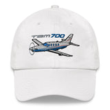 Socata TBM 700 Airplane Embroidered Classic Dad Cap (AIRJF3K2D700-BR1) - Personalized w/ Your N#