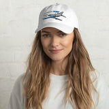 Socata TBM 700 Airplane Embroidered Classic Dad Cap (AIRJF3K2D700-BR1) - Personalized w/ Your N#
