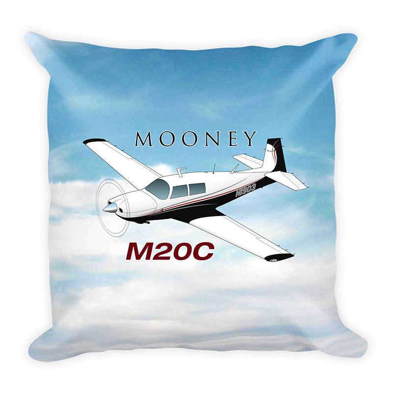 Mooney M20 / M20C Airplane Custom Throw Pillow Case Stuffed & Sewn