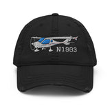 Airplane Embroidered Distressed Cap (AIR6C9CTLS-RGB1) - Add Your N#