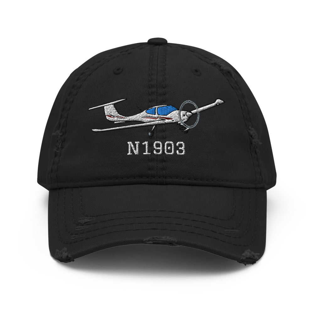 Diamond DA40 Embroidered Distressed Cap - Add Your N#