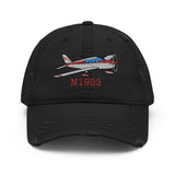 Airplane Embroidered Distressed Cap (AIRG9G385180-R1) - Add Your N#