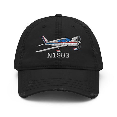 Airplane Embroidered Distressed Cap (AIRG9G385180-CBR1) - Add Your N#