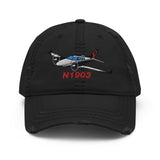 Airplane Embroidered Distressed Cap (AIR25521I-BGR1_EMB) - Personalized