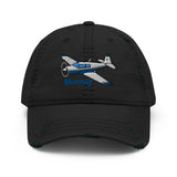 Mooney M20 / M20J Embroidered Distressed Cap (AIRDFFM20J-BG3) - Add your N#