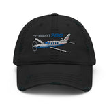 Socata TBM 700 Airplane Embroidered Distressed Cap- Personalized w/ Your N#