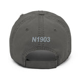 Airplane Design Embroidered Distressed Hat AIR35JJ162-BG1 - Add your N#