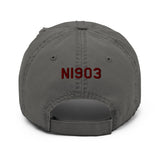 Airplane Embroidered Distressed Cap (AIRG9G3FD260-BURG1) - Personalized with Your N#