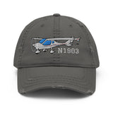 Airplane Embroidered Distressed Cap (AIR6C9CTLS-RGB1) - Add Your N#