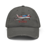 Airplane Embroidered Distressed Cap (AIRG9G385180-R1) - Add Your N#