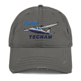 Tecnam P2006T Airplane Embroidered Distressed Cap - Personalized