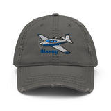 Mooney M20 / M20J Embroidered Distressed Cap (AIRDFFM20J-BG3) - Add your N#