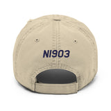 Airplane Design Embroidered Distressed Hat AIR35JJ210K-BM1 - Add your N#