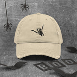 Airplane Embroidered Distressed Cap (Skeleton's Hand)