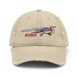 Airplane Design Embroidered Distressed Hat  AIR35JJ172-R6 - Add your N#