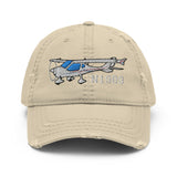 Airplane Embroidered Distressed Cap (AIR6C9CTLS-RGB1) - Add Your N#