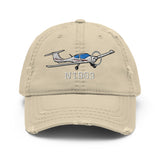 Diamond DA40 Embroidered Distressed Cap - Add Your N#