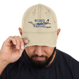 Airplane Design Embroidered Distressed Hat (AIR2552FEA36-BR6) - Add your N#