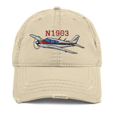 Airplane Embroidered Distressed Custom Cap (AIRG9G3FD260-R4) - Add Your N#