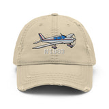 Airplane Embroidered Distressed Cap (AIRG9G385180-CBR1) - Add Your N#