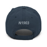 Airplane Design Embroidered Distressed Hat AIR35JJ162-BG1 - Add your N#