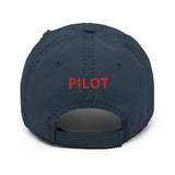Airplane Embroidered Distressed Cap (AIR25521I-BGR1_EMB) - Personalized