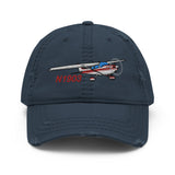 Airplane Design Embroidered Distressed Hat  AIR35JJ172-R6 - Add your N#