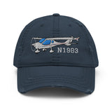 Airplane Embroidered Distressed Cap (AIR6C9CTLS-RGB1) - Add Your N#