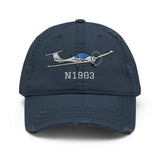 Diamond DA40 Embroidered Distressed Cap - Add Your N#