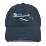 Grumman American (AIRK97-NBG_EMB) Airplane Embroidered Distressed Hat - Add your N#