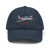 Airplane Embroidered Distressed Cap (AIRG9G385180-R1) - Add Your N#