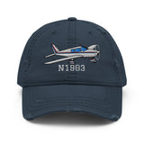 Airplane Embroidered Distressed Cap (AIRG9G385180-CBR1) - Add Your N#