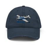 Mooney M20 / M20J Embroidered Distressed Cap (AIRDFFM20J-BG3) - Add your N#