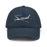 Socata TBM 700 Airplane Embroidered Distressed Cap- Personalized w/ Your N#