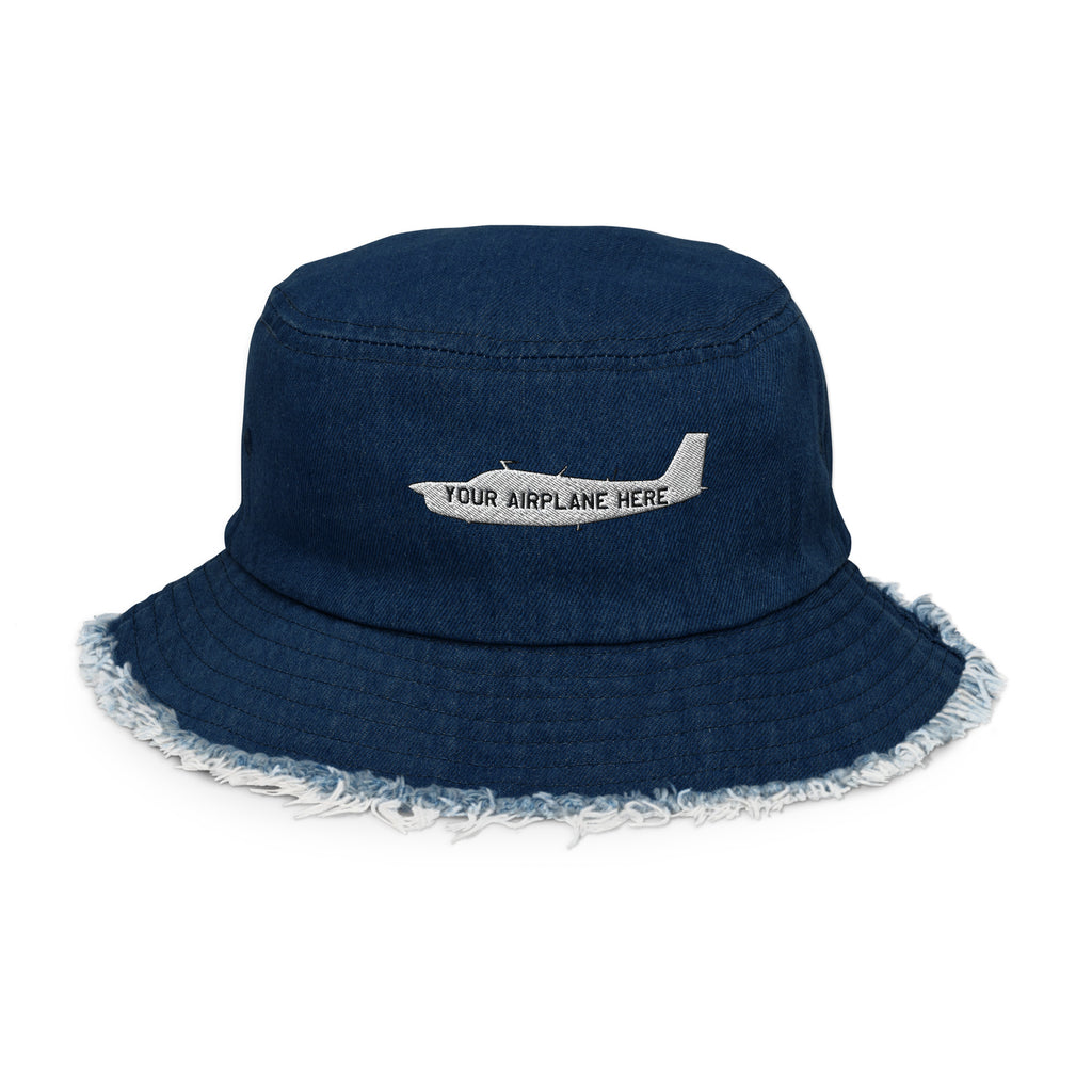 Custom Distressed denim bucket hat