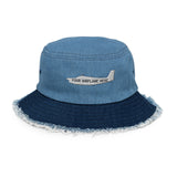 Custom Distressed denim bucket hat