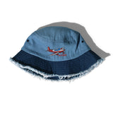 Custom Distressed denim bucket hat