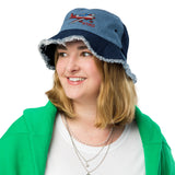 Custom Distressed denim bucket hat