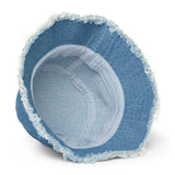 Custom Distressed denim bucket hat
