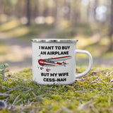 I Want to Buy an Airplane Mug, Personalized Enamel Mug