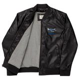 Custom Embroidered Faux Leather Bomber Jacket