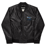 Custom Embroidered Faux Leather Bomber Jacket