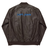 Custom Embroidered Faux Leather Bomber Jacket