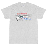 Flight Design CTLSi (Red/Blue) Airplane T-Shirt - Personalized with your N#