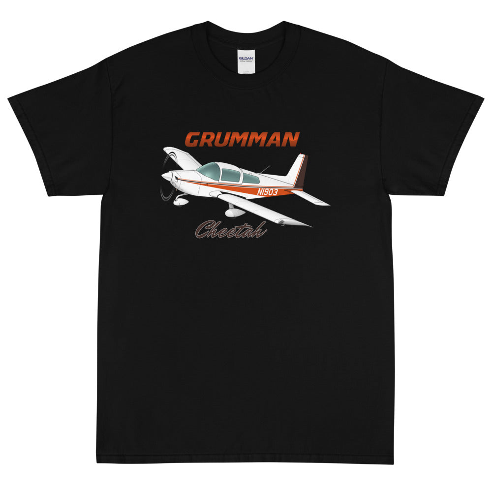 Grumman Cheetah Custom Airplane T-Shirt (AIR7IL385AA5-OB2)- Personalized with your N#