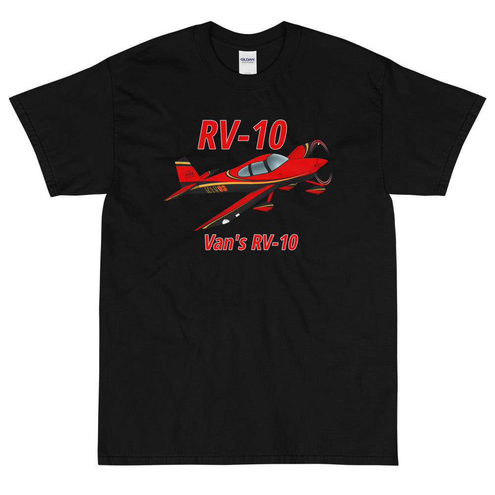 Van's RV-10 Custom Airplane T-Shirt (AIRM1EIM10-RGB1)- Personalized w/ your N#