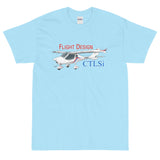 Flight Design CTLSi (Red/Blue) Airplane T-Shirt - Personalized with your N#