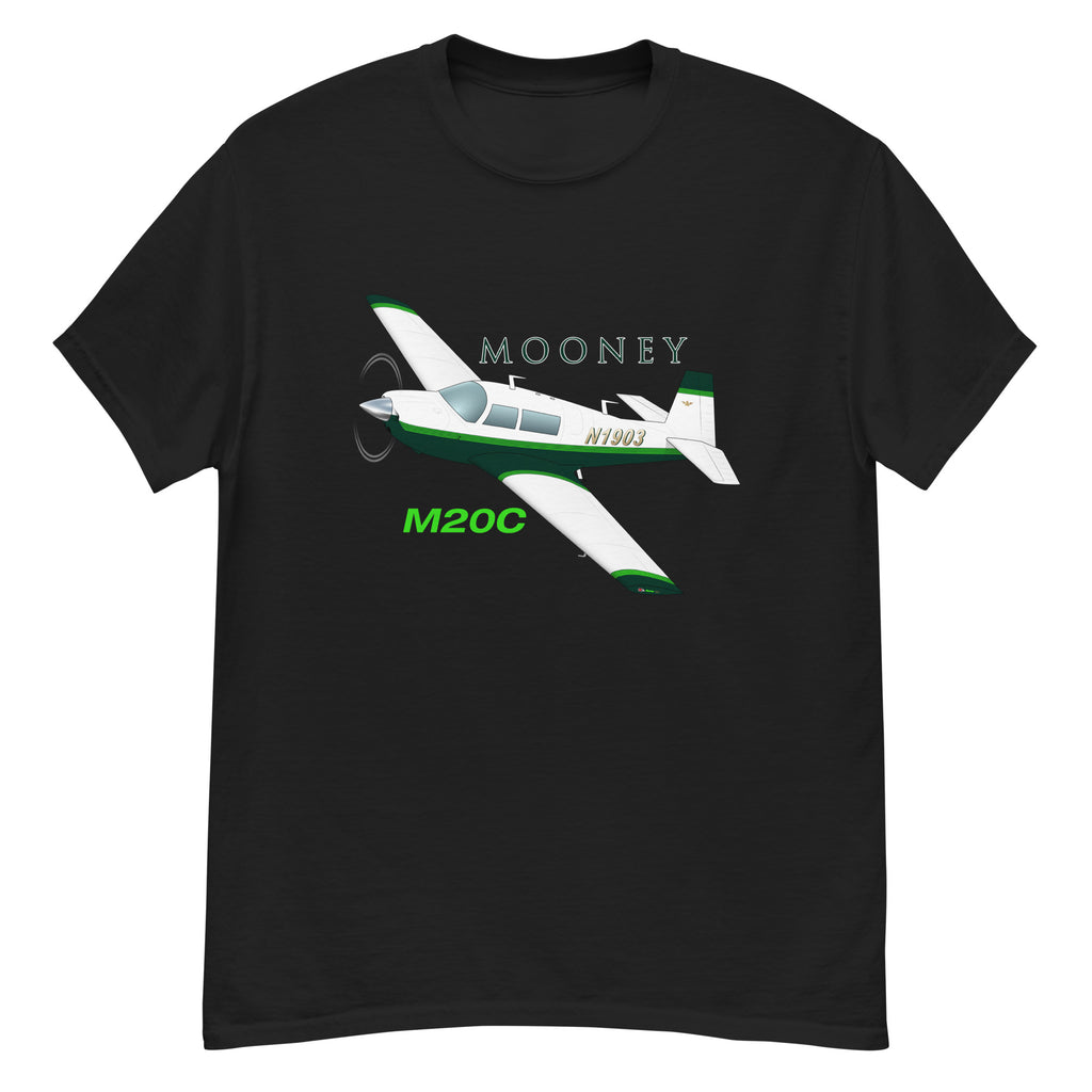 Mooney M20C (Green) Airplane T-shirt (AIRDFFM20C-G1) - Add Your N#