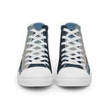 Custom Men’s High Top Canvas Shoes (Mountain) - Add your Aircraft