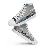 Custom Men’s High Top Canvas Shoes (Mountain) - Add your Aircraft